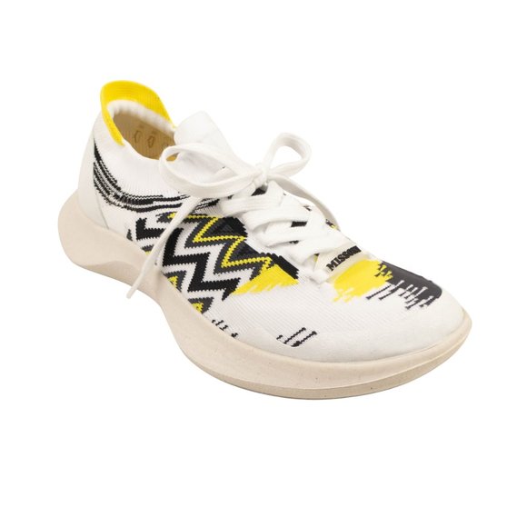 MISSONI White & Black ACBC Fly Knit Chevron Low Top Sneakers Size 7/37 $320 - Picture 1 of 7